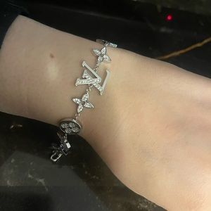 Silver bracelet with rhinestones. Great quality. White gold plated. Never worn.